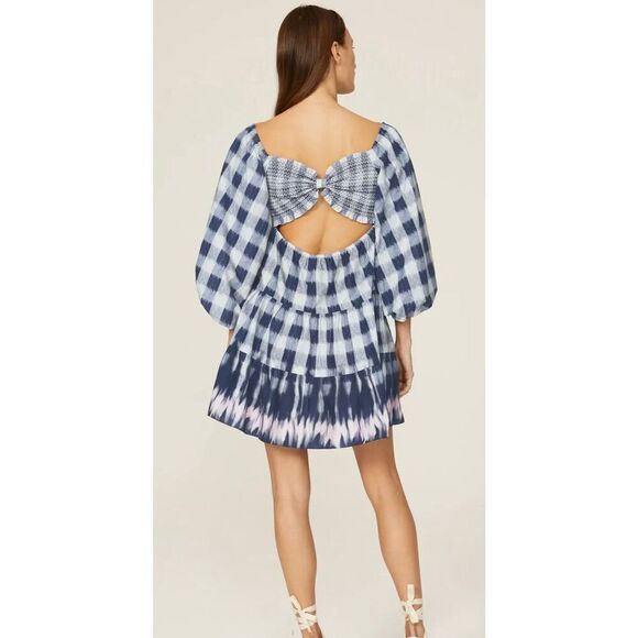 Sachin & Babi Kyle Check-Print Cutout Dress - Size Small Boho Girly - Picture 2 of 6